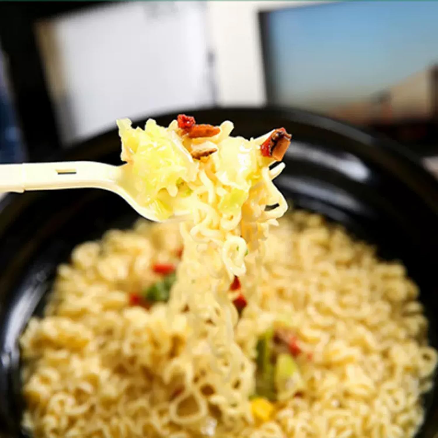 HORO.ES - Pack 6 Copa de Ramen Fideos Instantáneos Sabor Pollo Y Seta Shitake - Instant Noodle Cup Tallarines Instantaneos