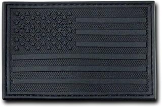 RAPDOM Tactical USA Flag Rubber Patch, Black, 3 x 2-Inch
