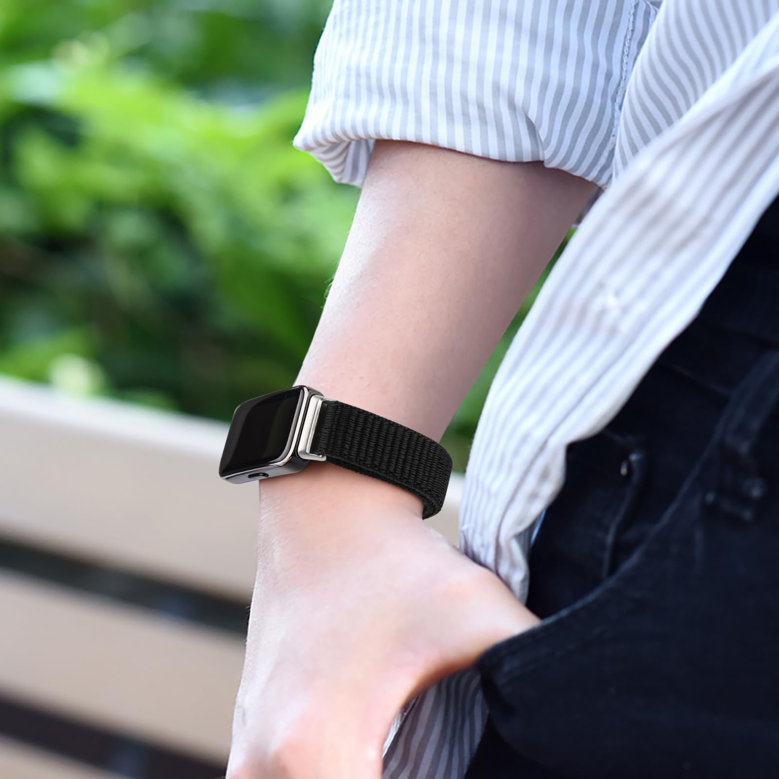 Mugust Nylon-Armband Für Huawei Band 8/9/10 – Verstellbar, Dehnbar & Atmungsaktiv | Ersatzarmband In Schwarz