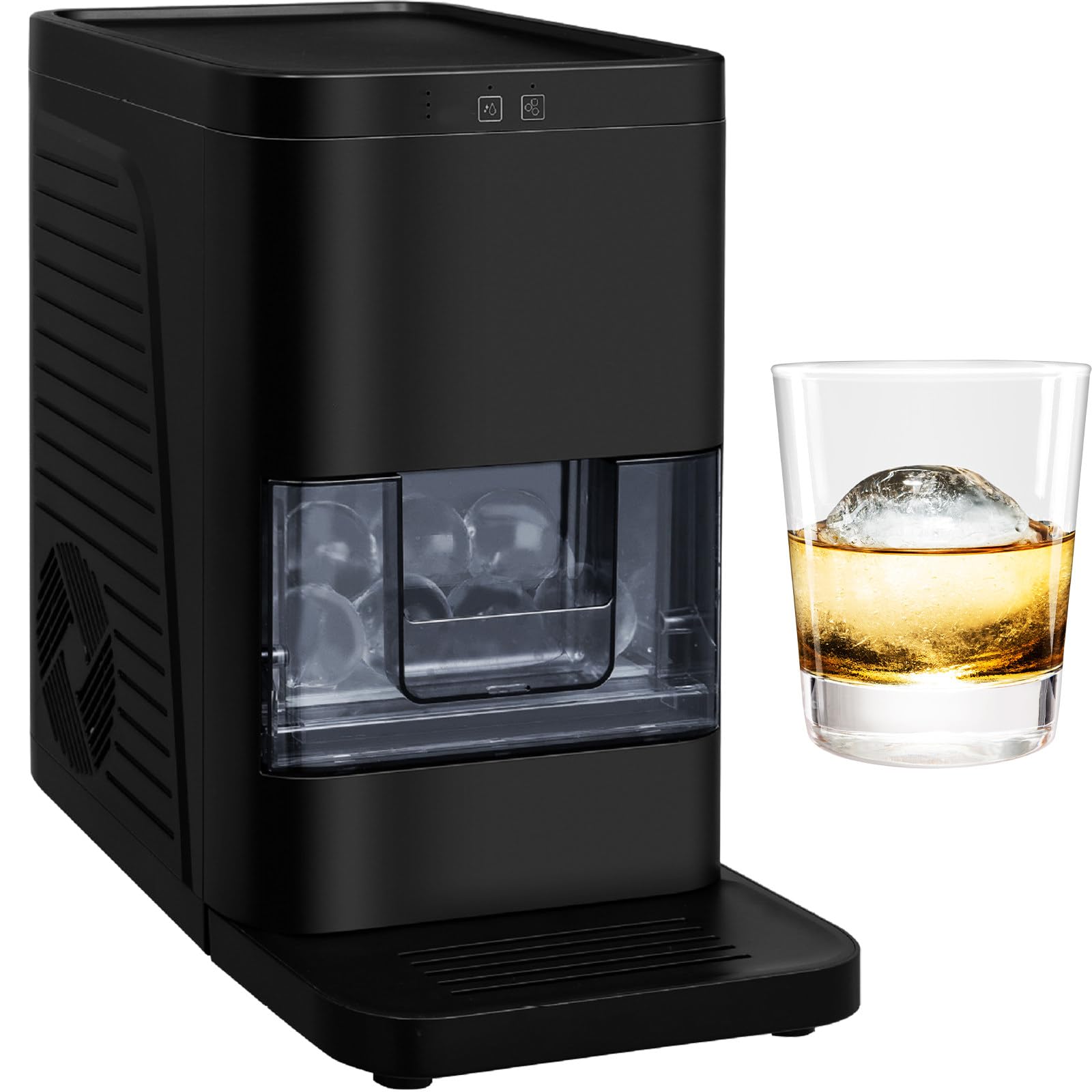 Máquina de hielo de esfera para whisky con tanque de 1.2 L y autolimpieza