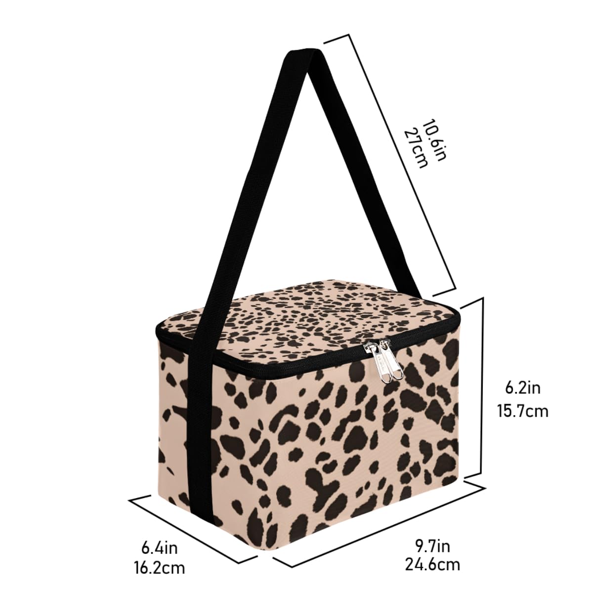 Lunch Bags for Women Men 9 Cans,Leopard Texture Hot & Cold Food Delivery Bag Insulated Grocery Bag Insulated Lunch Box Leopard Cooler Bag for Office Work Picnic Beach