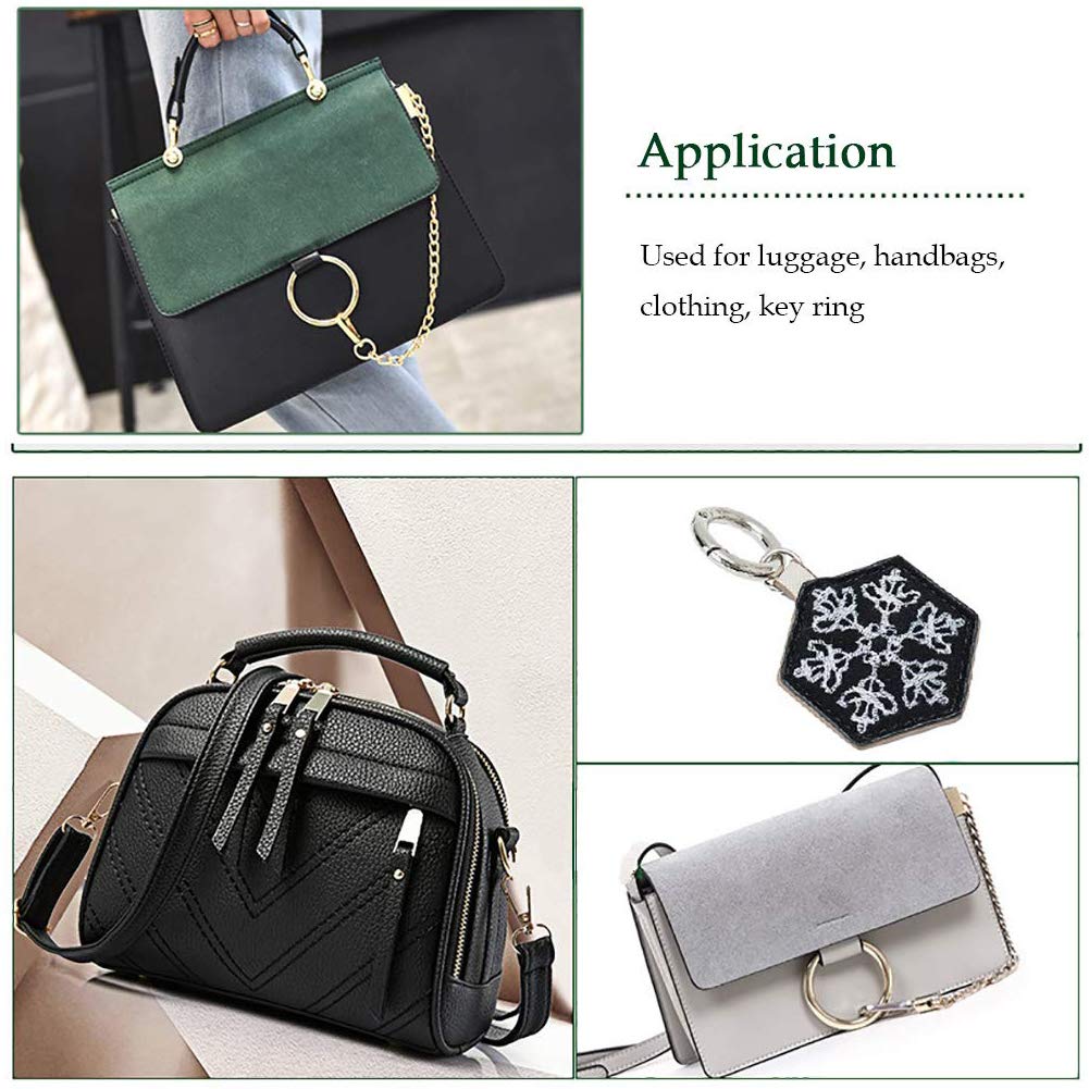 ZLYY Suitable for Women Crossbody Bag Silver O Spring Ring Fittings, 32mm x 42mm/1.26” x 1.65” (ID x OD) Handbag Buckle, 4Pcs 1