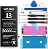 [20000mAh] Batería para iPhone 13, nueva actualización 2026, batería de reemplazo de alta capacidad para iPhone 13 A2482 A2631 A2633 A2634 A2635 con kits de herramientas de reemplazo profesionales 1