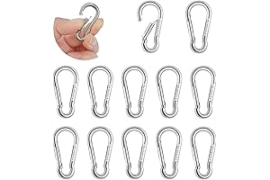 12 Pack Mini Spring Hook Clips | Exceptionally Sturdy Carabiner Clips
