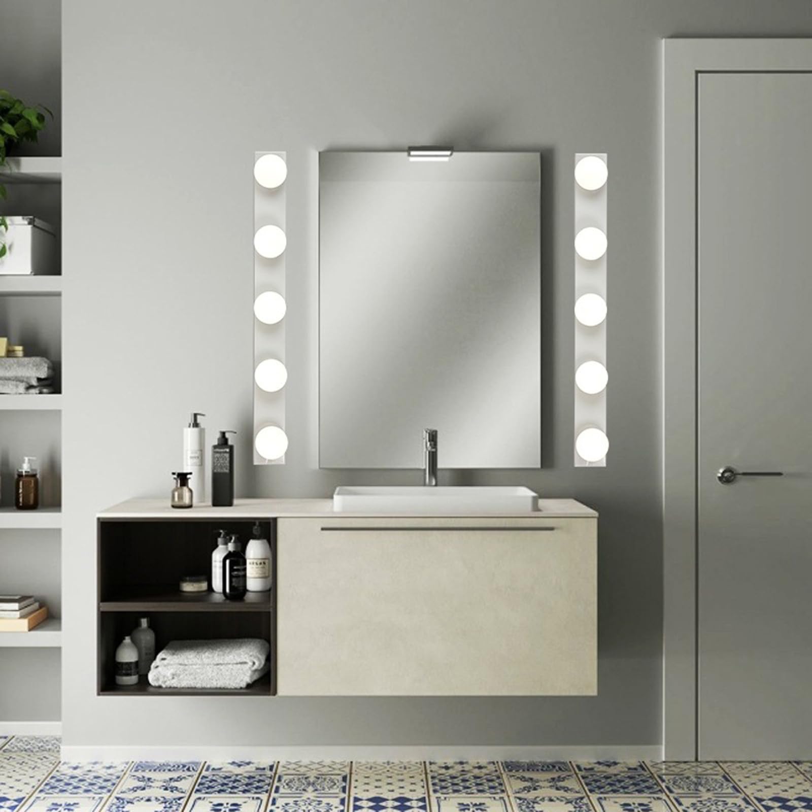 LED Spiegelleuchte Wandlampe Hollywood Stil Schminklicht Wandleuchte Kosmetikspiegel Wandbeleuchtung Badzimmer Modern Indoor für Schminktisch Beleuchtung (Weiß-Warmes Licht,60cm 4 Licht)