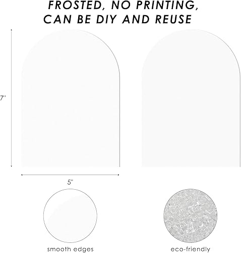 Miniatura 44 de UNIQOOO Paquete de 10 letreros de mesa de acrílico esmerilado de 8 x 10 pulgadas para boda con soportes, 1/8 pulgadas de grosor, hoja de letrero