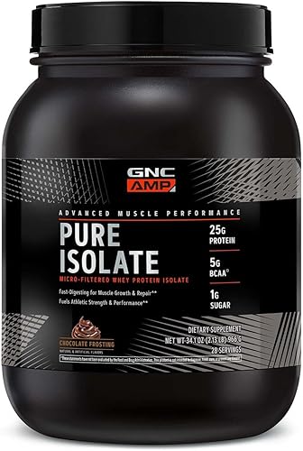 GNC AMP Pure Isolate Whey Protein - Glaseado de chocolate (28 porciones)