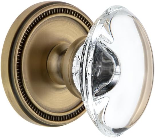 Grandeur 820841 Rosette Privacy with Soleil Knob in Vintage Brass, 2.75