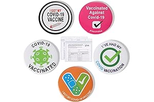 I'm Vaccinated Button with CDC Vaccination Card Protector
