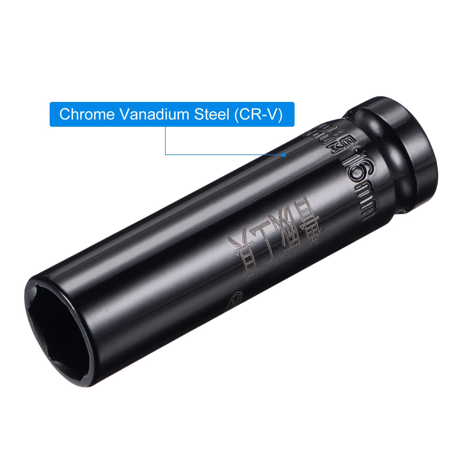 Douille Longue 19mm 6 Pans - Entraînement 1/2" - Acier Cr-V - Longueur 200mm