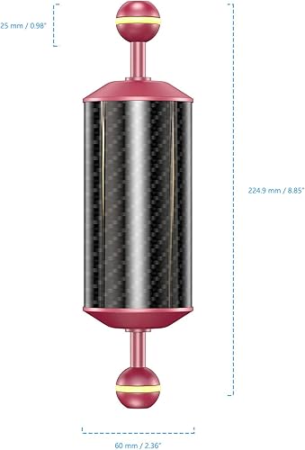 Miniatura 48 de Seafrogs - Brazo de cámara de buceo subacuático de 1 pulgada, abrazadera de bola submarina estándar negra para sistema de luz de fotografía