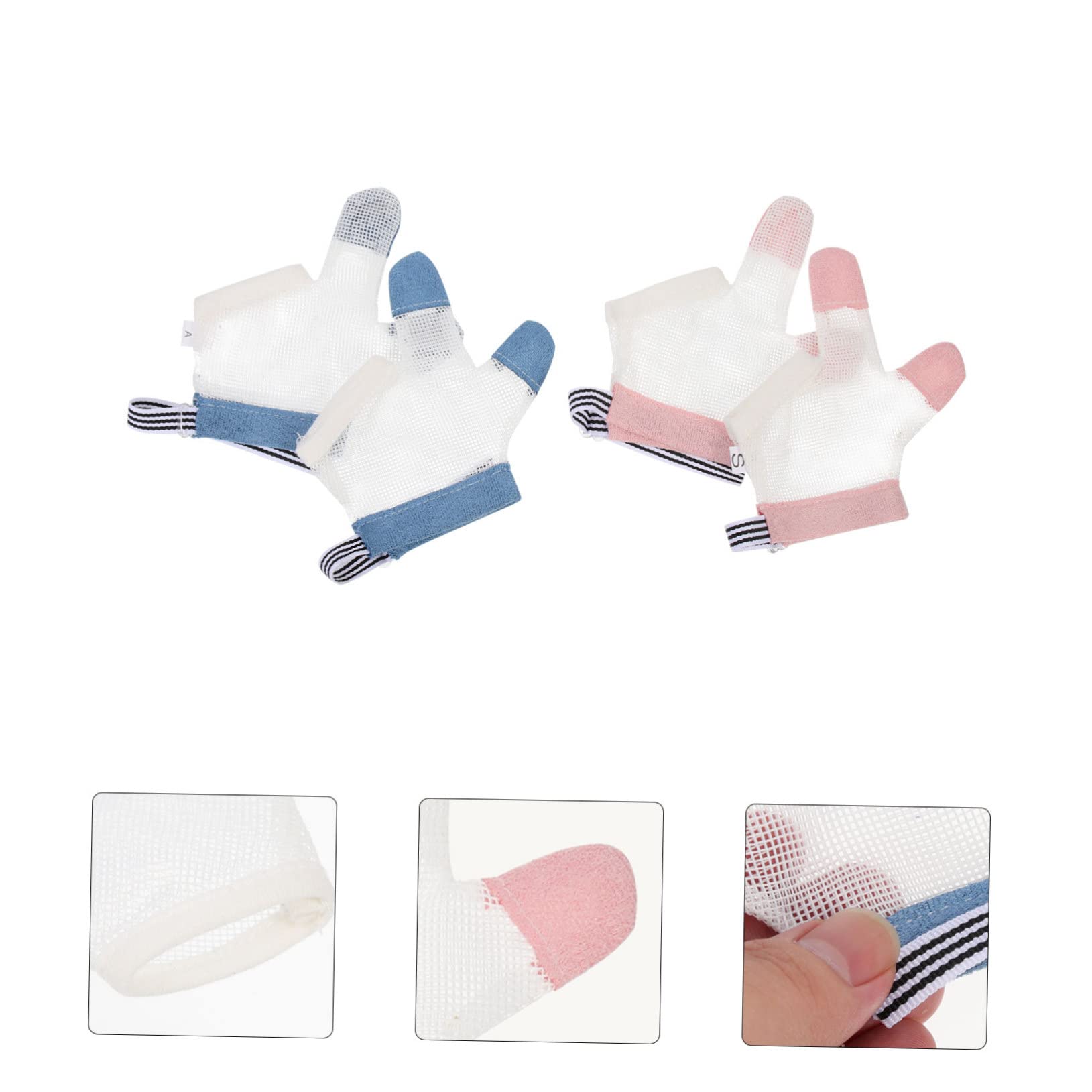 SHOWERORO 10 Pares guantes para morder anillos mitones niños dejar de chuparse el corrector de chuparse los dedos dejar de chupar herramienta parada de chuparse el para niños neto