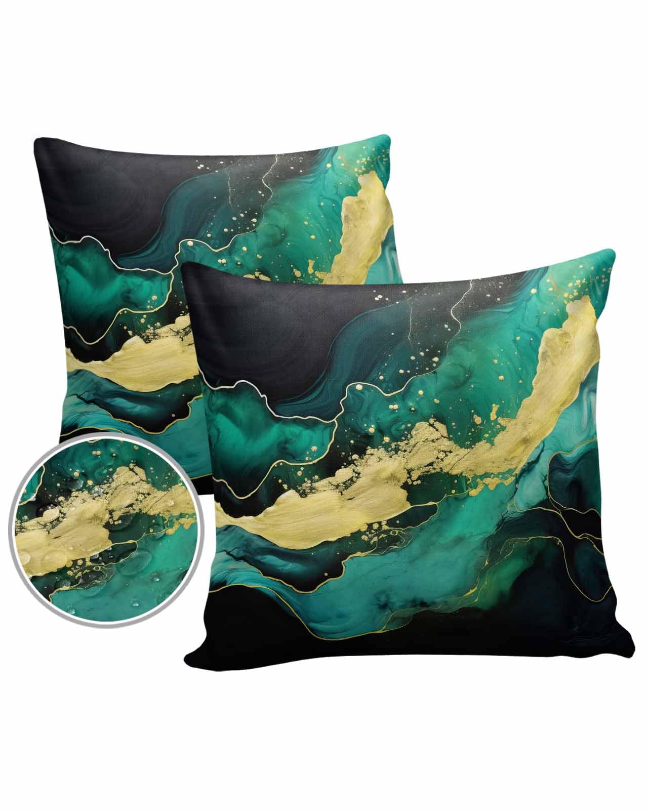 LEOKOTI Turquoise Black Outdoor Pillow Covers 18