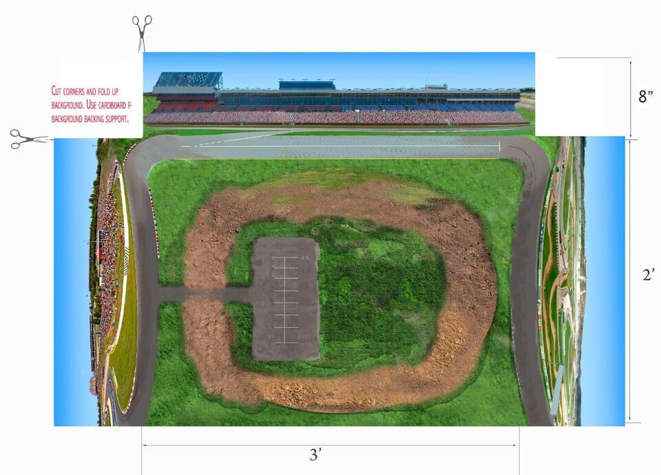 Generic HO Scale Slot Car Racetrack Layout Poster, Green, 35