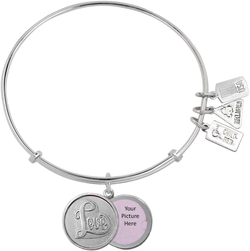 Heart Charm Bangle with Love Slide Locket by Wind & Fire