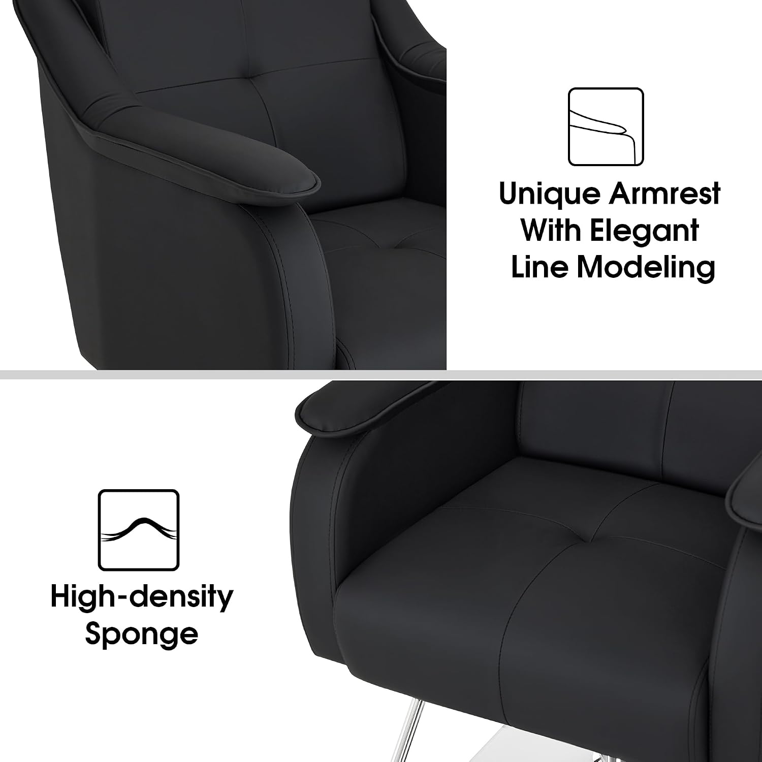 BarberPub Salon Styling Chair for Hair Stylist, Hair Salon Chair for Barbershop Home SPA 9471 (Black)