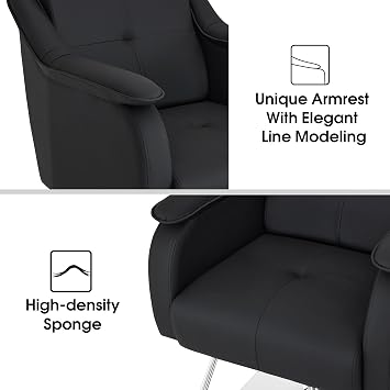 BarberPub Salon Styling Chair for Hair Stylist, Barbershop 9471 (Black)