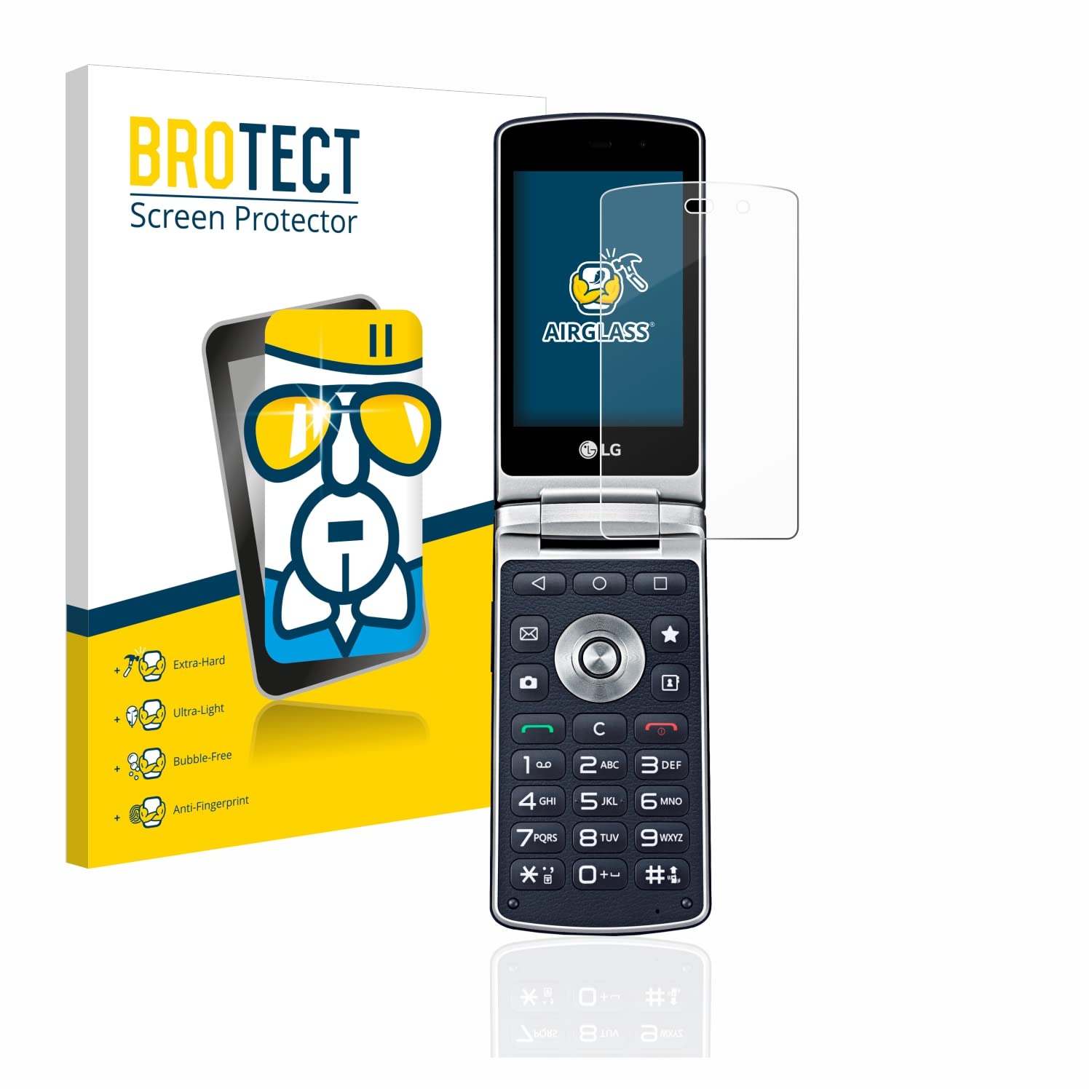 Pellicola Protettiva In Vetro Ibrido BROTECT AirGlass Per LG Wine Smart H410, Durezza 9H, Anti Impronta - 4