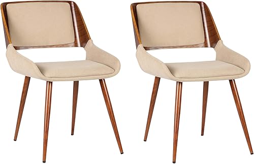 Miniatura 45 de Armen Living Silla de comedor Panda en tela gris y acabado de madera de nogal, 25 pulgadas de profundidad x 20 pulgadas de ancho x 31 pulgadas de