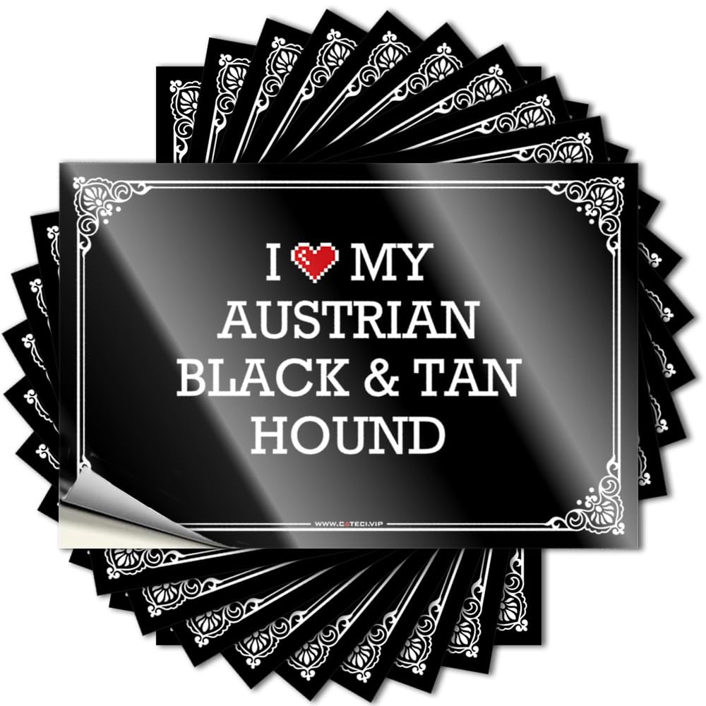Fzfn Colour Decal Core Space Helmet I Love My Austrian Black And Tan Hound - No Residue Decals For Outdoor(8X12cm)
