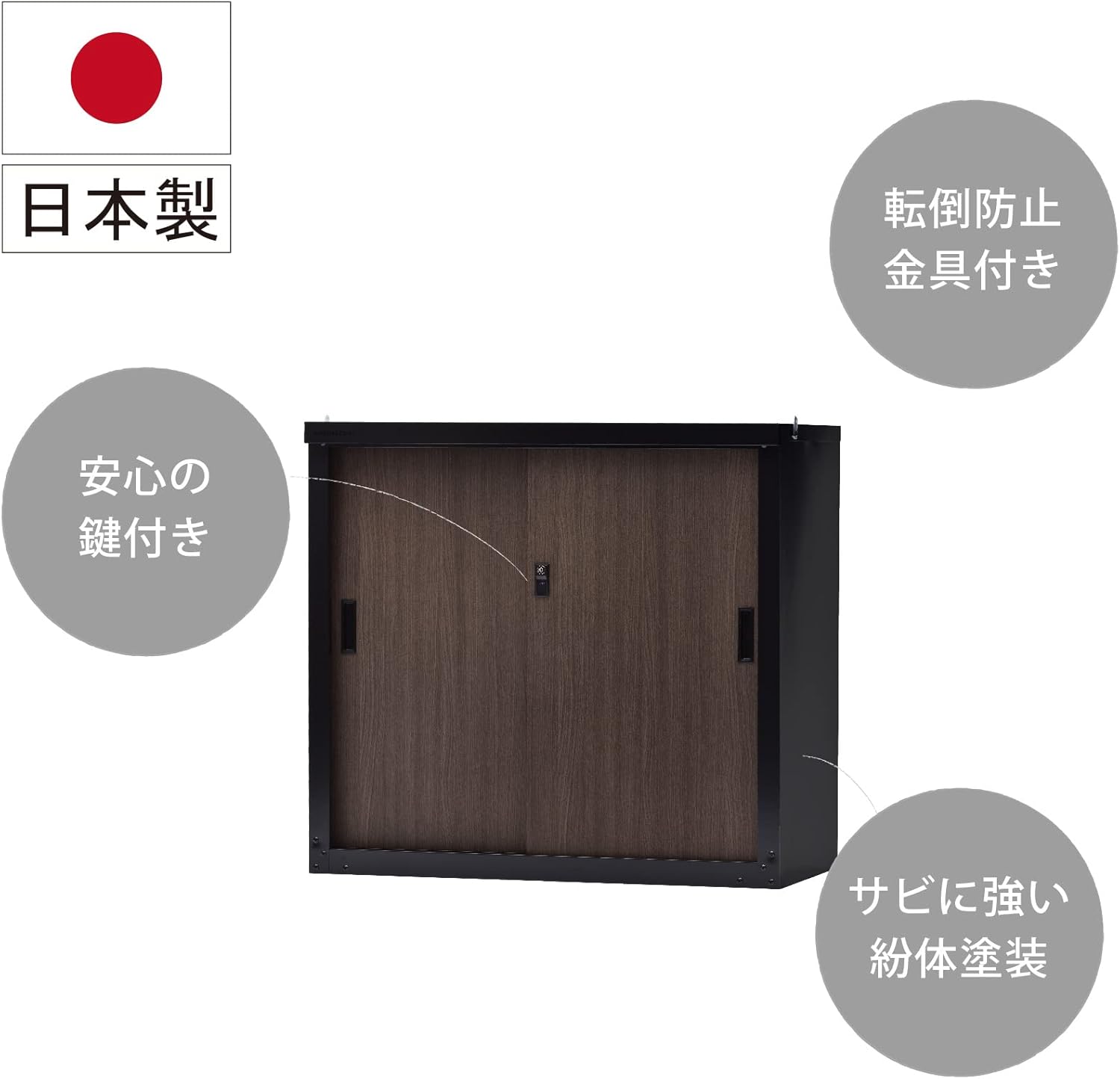 グリーンライフ 物置 収納庫 屋外 小型【日本製】棚板1枚・鍵付き