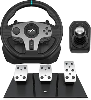 PXN V9 Racing Steering Wheel with Shifter & Pedals - 270°/900° Adjustable, Vibration Feedback for PS4, PC, Xbox One/Series X|S, PS3, Switch
