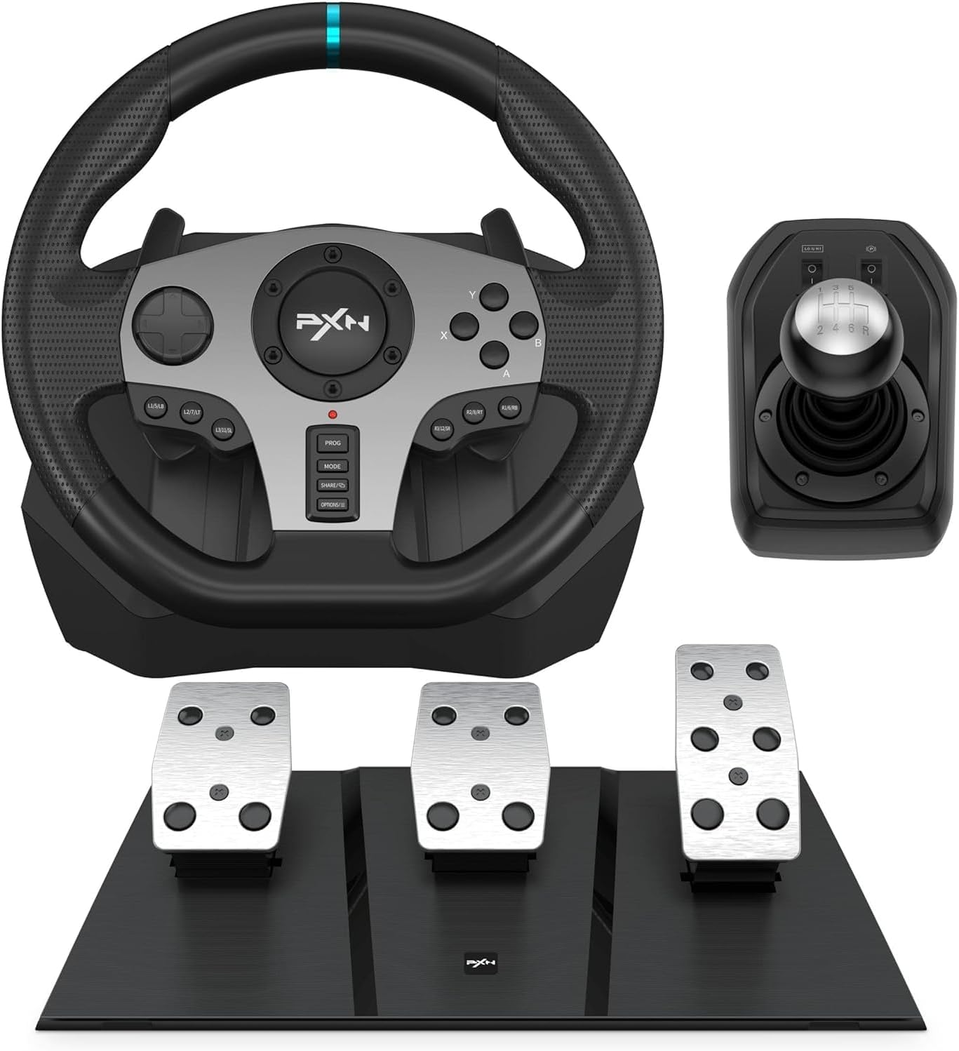 PXN Steering Wheel PS4 Gaming Racing Wheel,PXN V9 Driving Wheel Volante PC 270/900 Degree Vibration and Shifter with Pedals for PC,PS4,Xbox One,Nintendo Switch,PS3,Xbox Series S/X