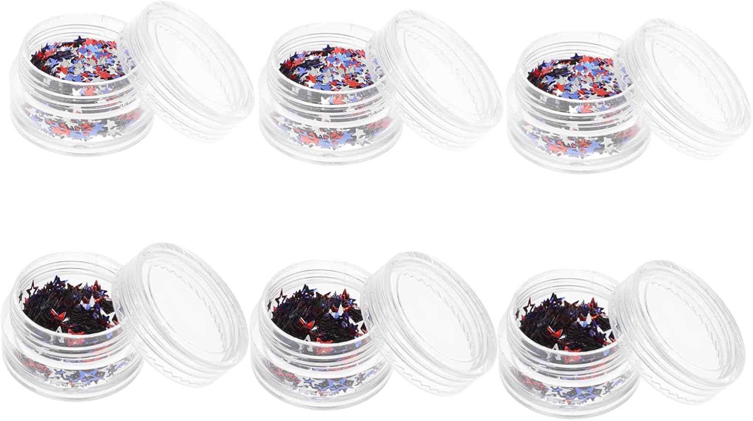 5sets Independence Day Nail Glitter Flakes Mixed Star Sequins for Nail Art Body and Crafts Chunky Glitter Decor for DIY Manicure and Holiday Projects 6boxes*5