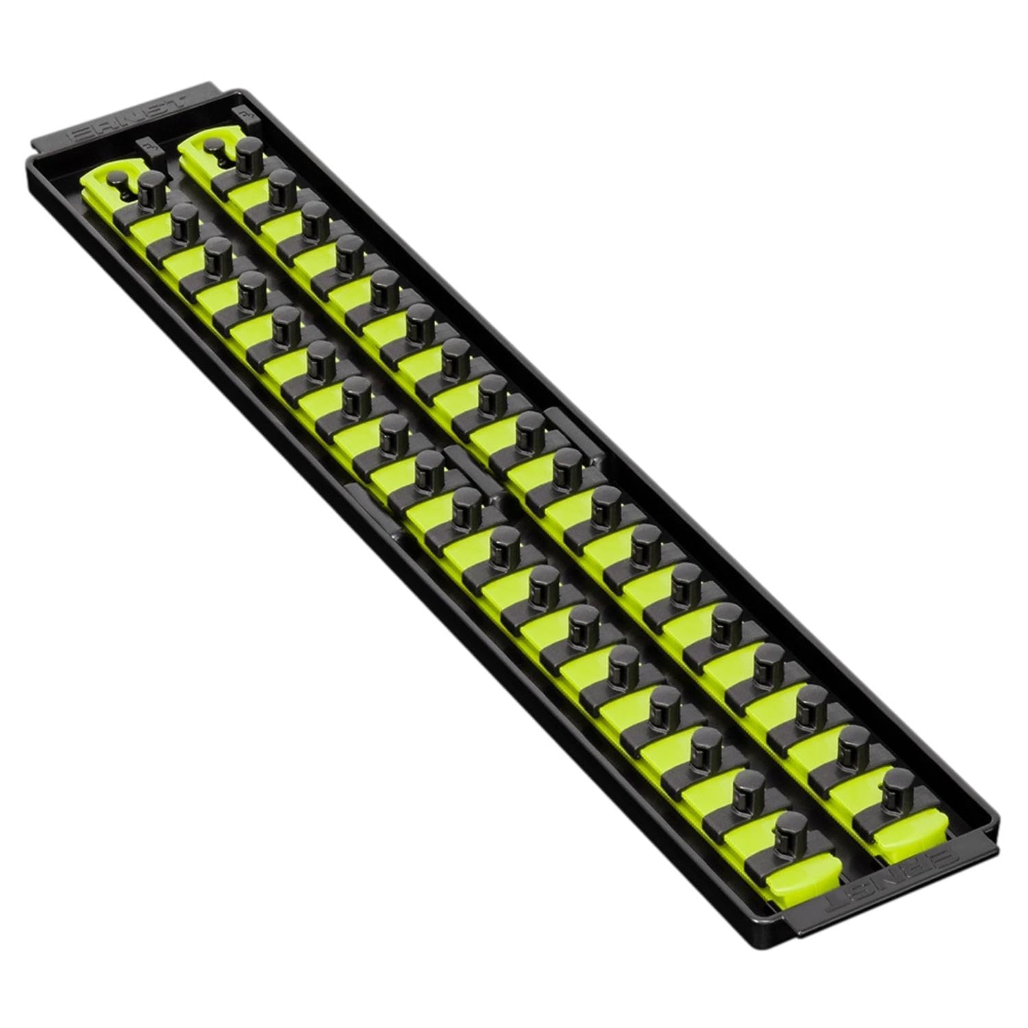 Ernst Manufacturing 19-Inch Socket Boss Premium 2-Rail, 3/8-Inch-Drive Socket Organizer, High-Visibility (8462HV)