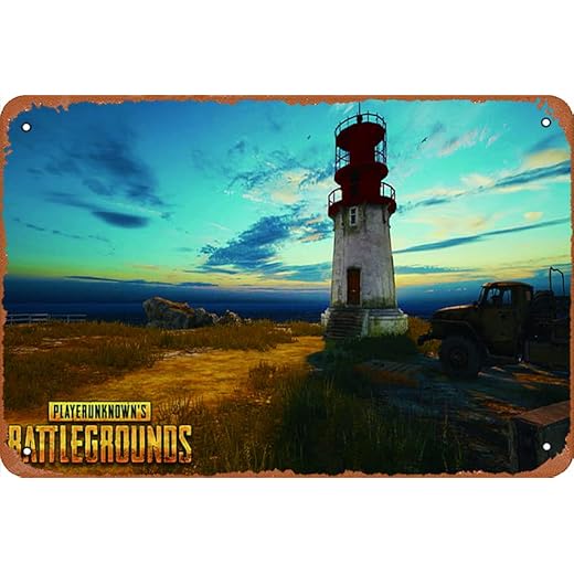Metall-Blechschild "Battlegrounds Game PUBG, Player Unknown Battleground", Retro-Wanddekoration für Zuhause, Tor, Garten, Bars, Restaurants, Cafés, Büro, Geschäft, Pubs, Club, Geschenk, 30,5 x 20,3 cm