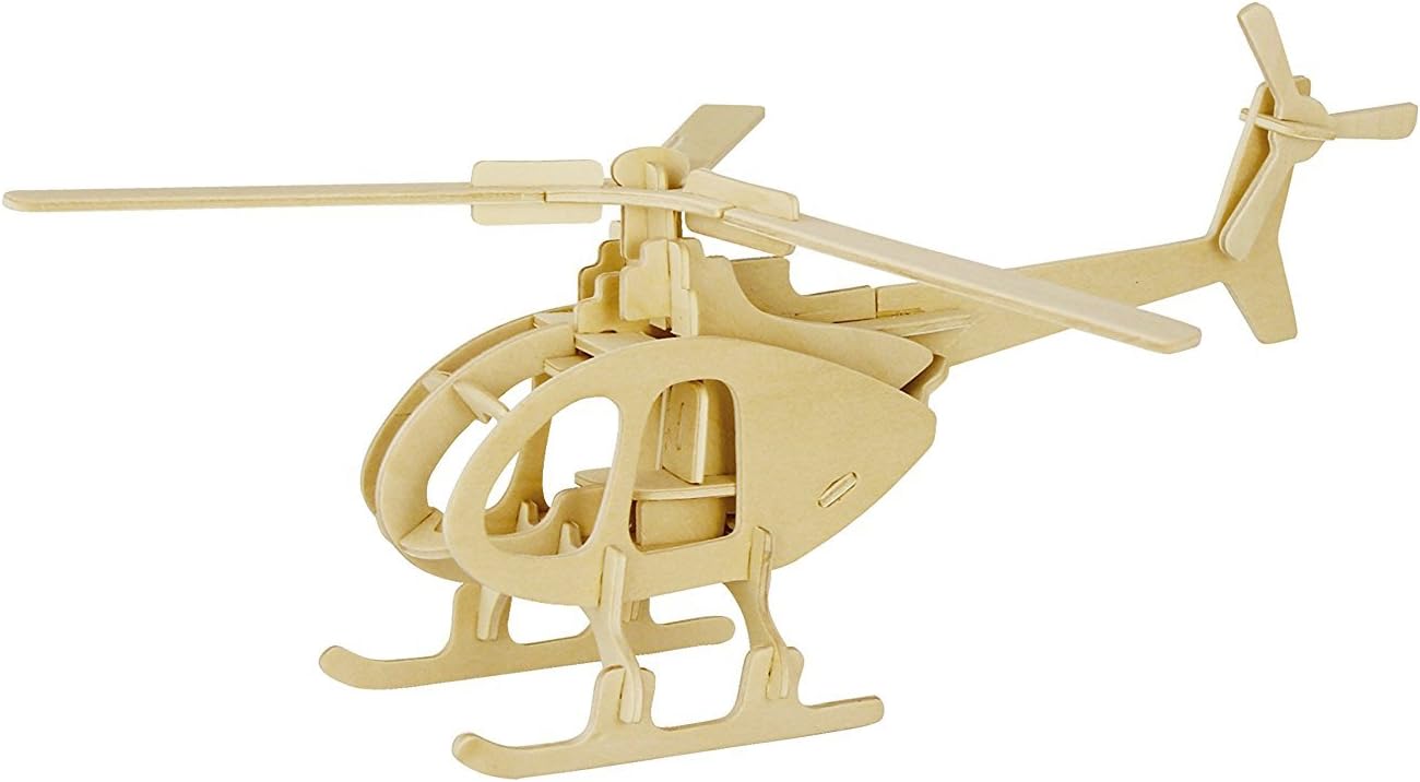 3D Wooden Puzzle Helicopter Model Creative Puzzle Model Kits DIY Toys 32-Piece Build Car Kit