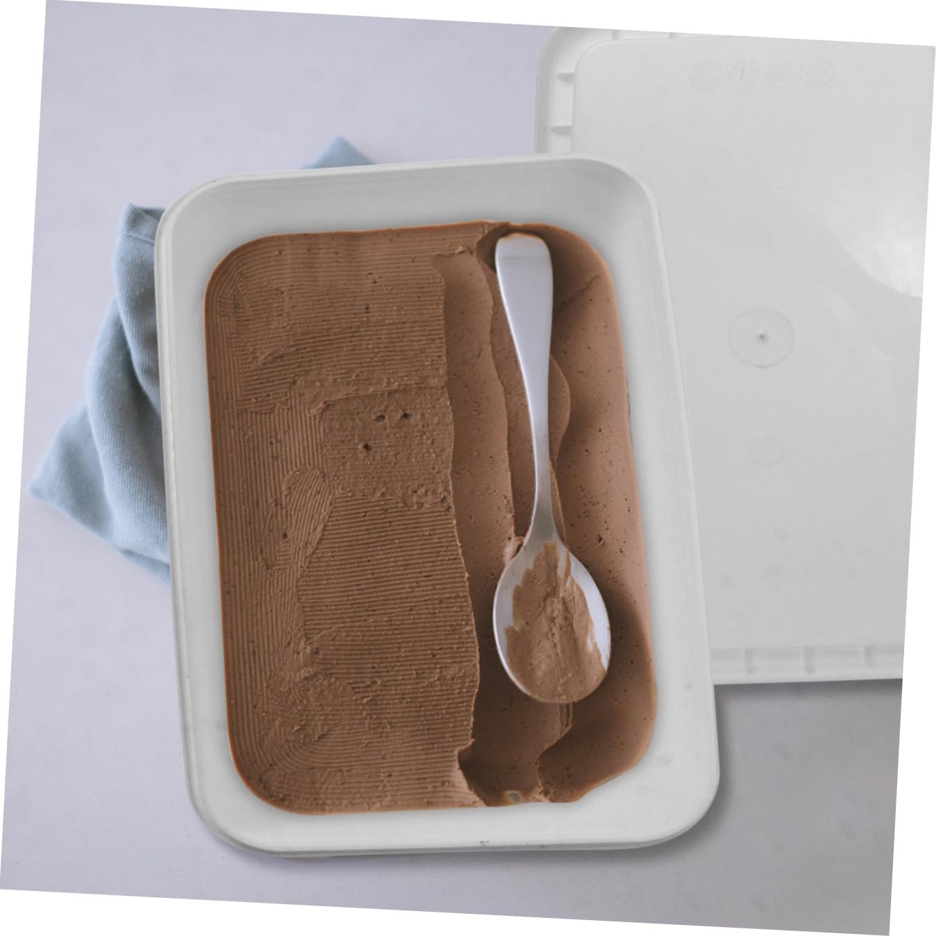 SECFOU Set da 2 Contenitori per Gelato in Plastica Bianca da 3 Litri, per Conservare e Preparare Gelato a Casa Chiusura Ermetica e Design Rettangolare