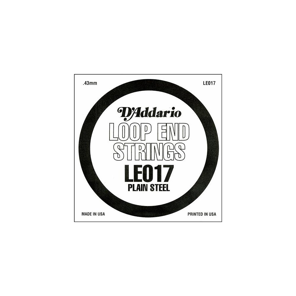 D'Addario .017 Plain Steel Loop End Single String