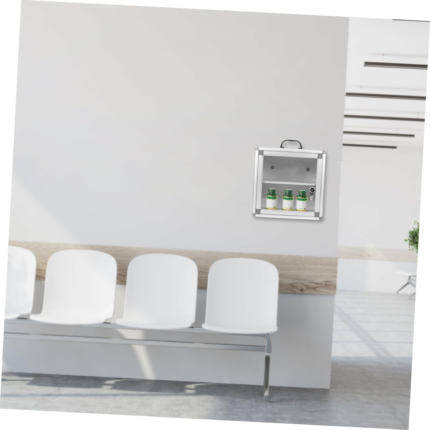 Cabilock Botiquín para Colgar Pared de Metal y Acrílico Doble Compartimento, Fácil de Instalar, Adecuado para Almacenamiento de Medicamentos Hogar