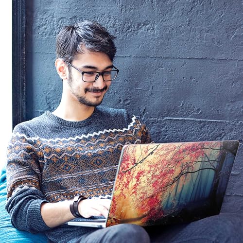 Image of Galaxsia Floral D42 Full Body Vinyl Laptop Skin /Sticker /Cover Upto 15.6 Inches Laptops Laminated-Removable-HD Quality Compatible for Hp-Dell-Sony-Lenovo-Asus etc.(15x10 Inches)