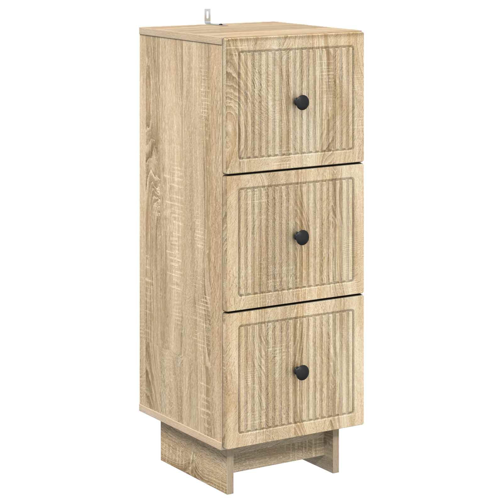 Cómoda de madera de roble para pasillo estrecho y salones modernos con poco espacio disponible