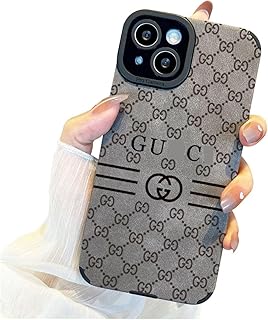 ダブルGロゴ スマホケース スエード おしゃれ グッチ iPhone用ケース 合成皮革 薄型 軽量 耐衝撃 擦り傷防止 保護カバー 滑り止め 指紋防止 携帯ケース ワイヤレス充電対応 for iPhone 11/12/13/14/15/15 Pro Max (グレー,for iPhone 12 Pro)