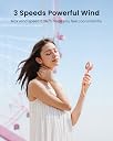 Gaiatop Mini Handheld Fan, Lightweight Hand Fan for Women Cute Design 3 Speed Strong Wind Portable Fan, USB Rechargeable Fan Personal Fan for Indoor Outdoor Travel Makeup(Pink) gallery image