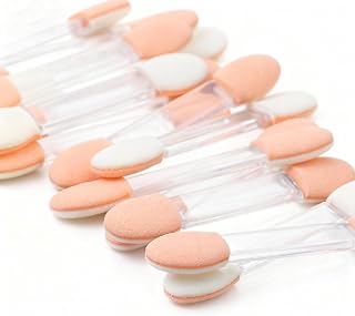 Double-Ended Eyeshadow Sponge Applicators, Disposable Dual-Sided Makeup Applicators for Travel, Salon and Professional Use