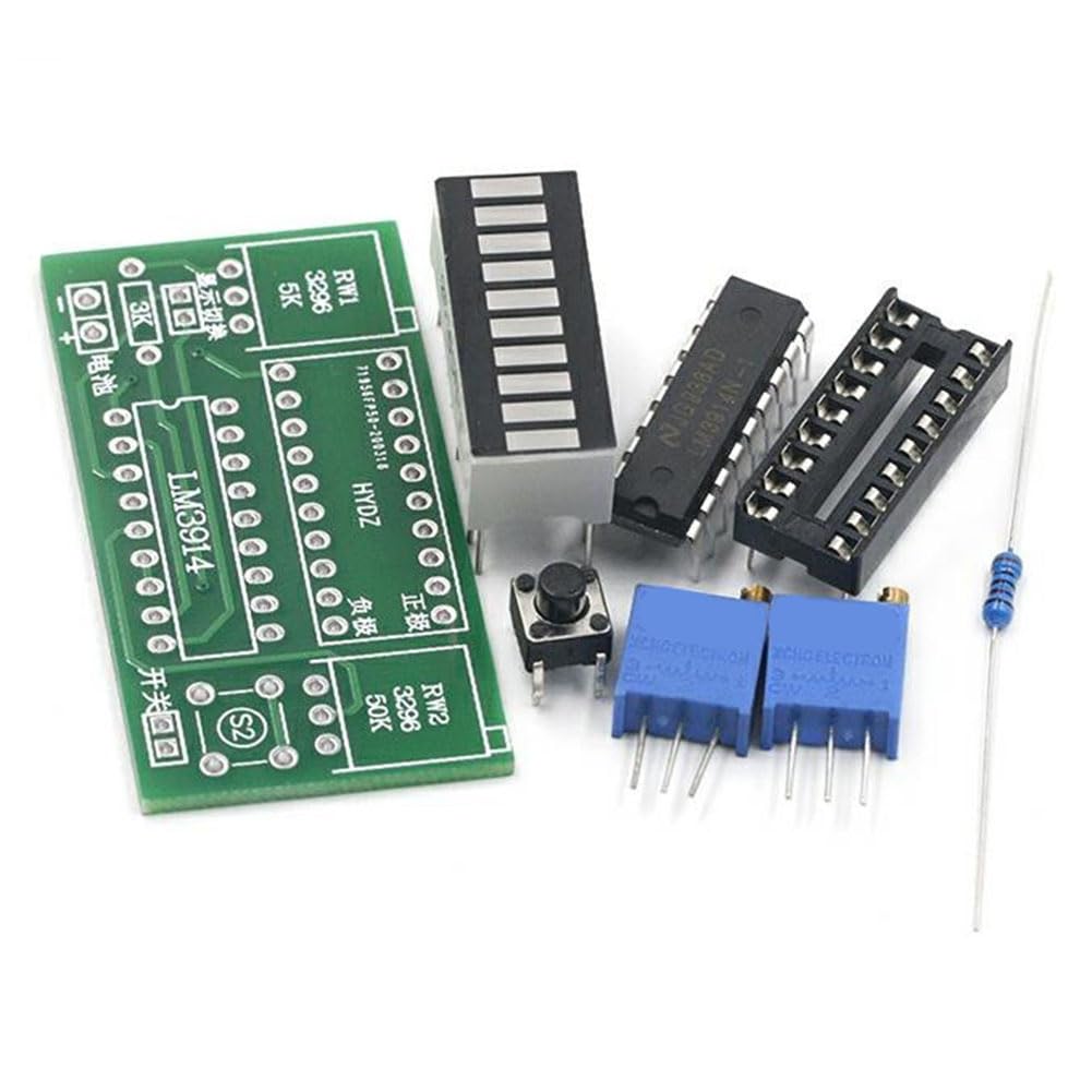 LM3914 Batteriekapazitätsanzeige- Leistungsniveau-Tester 10-Segment 3,7V Lithium-12V-Batteriekapazitätsanzeige- LED-Anzeige DIY-Kits