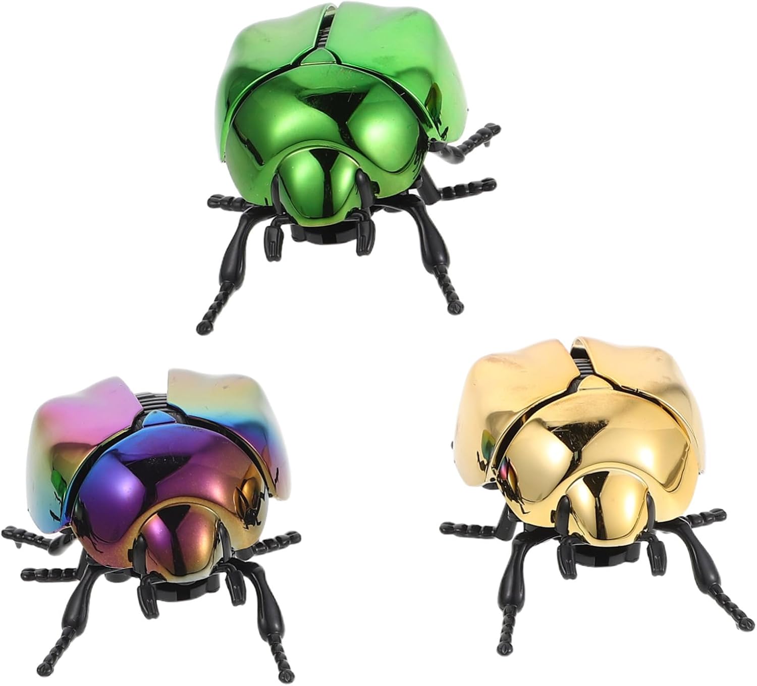 Abaodam 3pcs Lifelike Beetle Figures with Shaking Head Tail for April Fool Day Halloween Decor Educational Play and Observation Skills Development