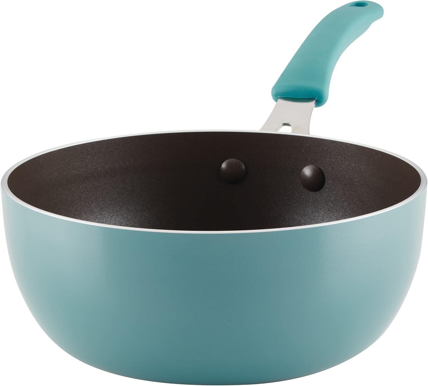 Rachael Ray Cook + Create Nonstick Saucier Pan/Saucepan, 3 Quart, Agave Blue - Thumbnail 2