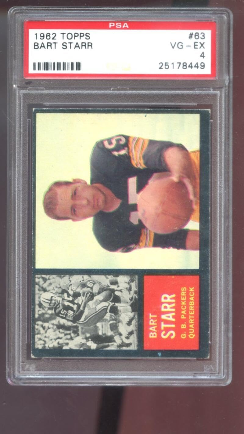 1962 Topps #63 Bart Starr PSA 4 Graded Football Card NFL Green Bay Packers