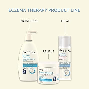 Aveeno Eczema Therapy Daily Moisturizing Body Cream for Sensitive Skin, Soothing Eczema Relief Cream, Colloidal Oatmeal & Ceramide for Dry & Itchy Skin, Steroid- & Fragrance-Free, 7.3 oz - Pack of 2