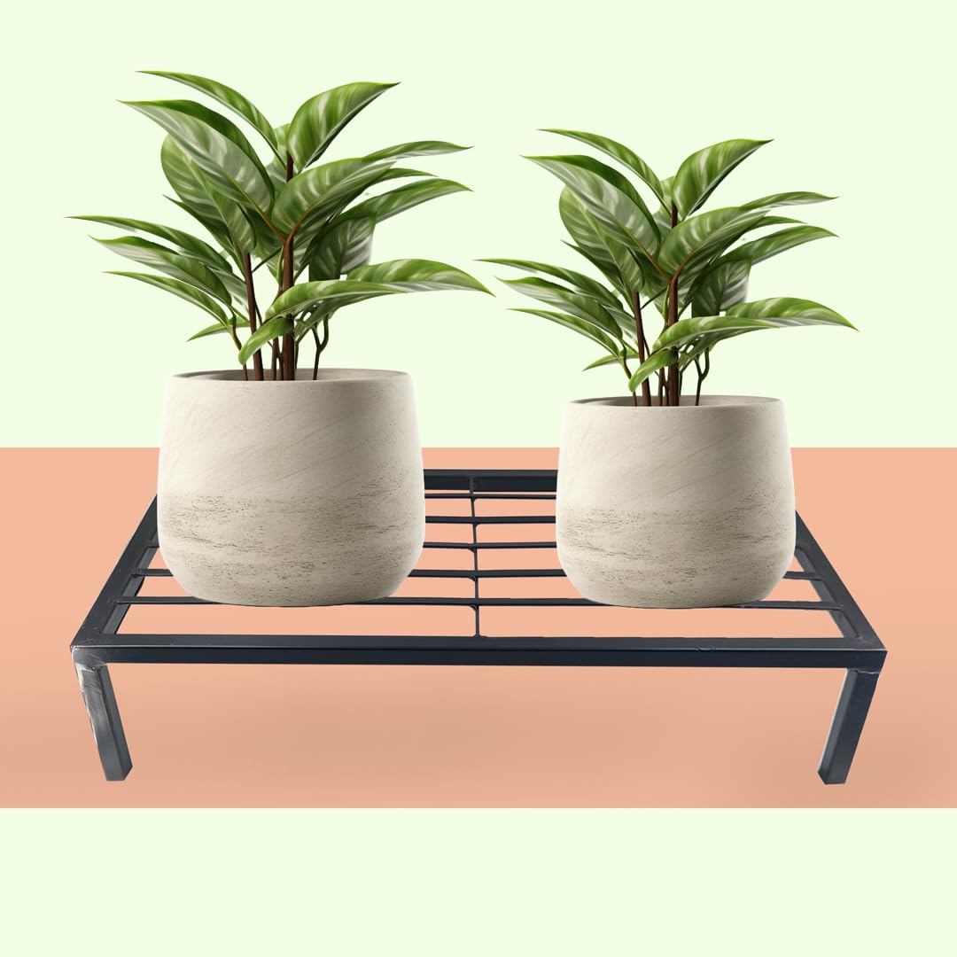 Febwell Multipurpose Rectangle Flower Pot Stand for Home Balcony Decor, Office, Garden, Indoor, Outdoor Metal Potted Plant Pot Holder(Pack of 2, Black) (B0CZ9H4QWG) Amazon Price History, Amazon Price Tracker