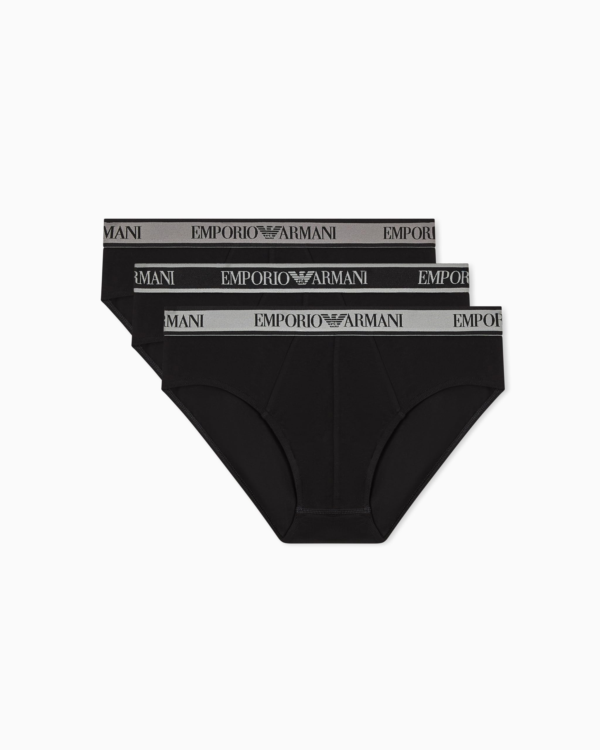 Emporio Armani Men's CORE Logoband 3-Pack Brief Black M