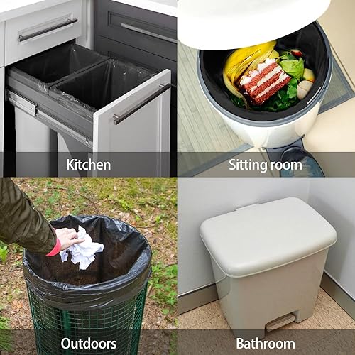 Miniatura 7 de Bolsas de basura de 1 galón (3-4 litros), 100 bolsas de basura pequeñas con cordón, bolsas de basura pequeñas para el hogar, oficina, baño,