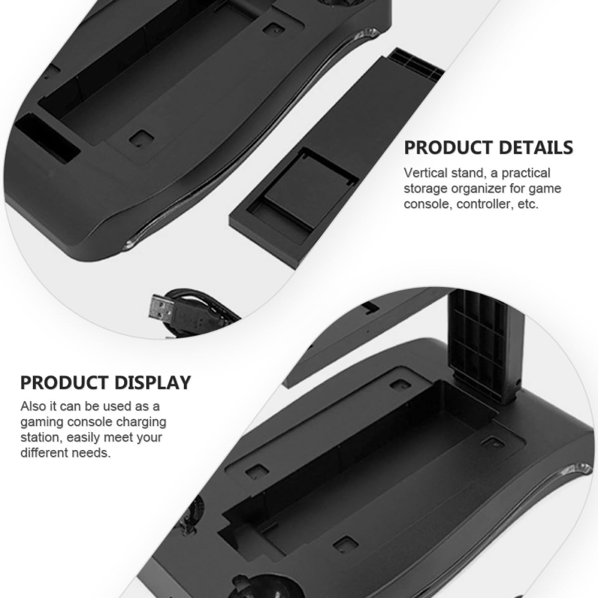 COLLBATH Supporto di Ricarica per Controller Vr, Base Multifunzione in Abs Nero per Console Vr, Salvaspazio e Display da Gaming