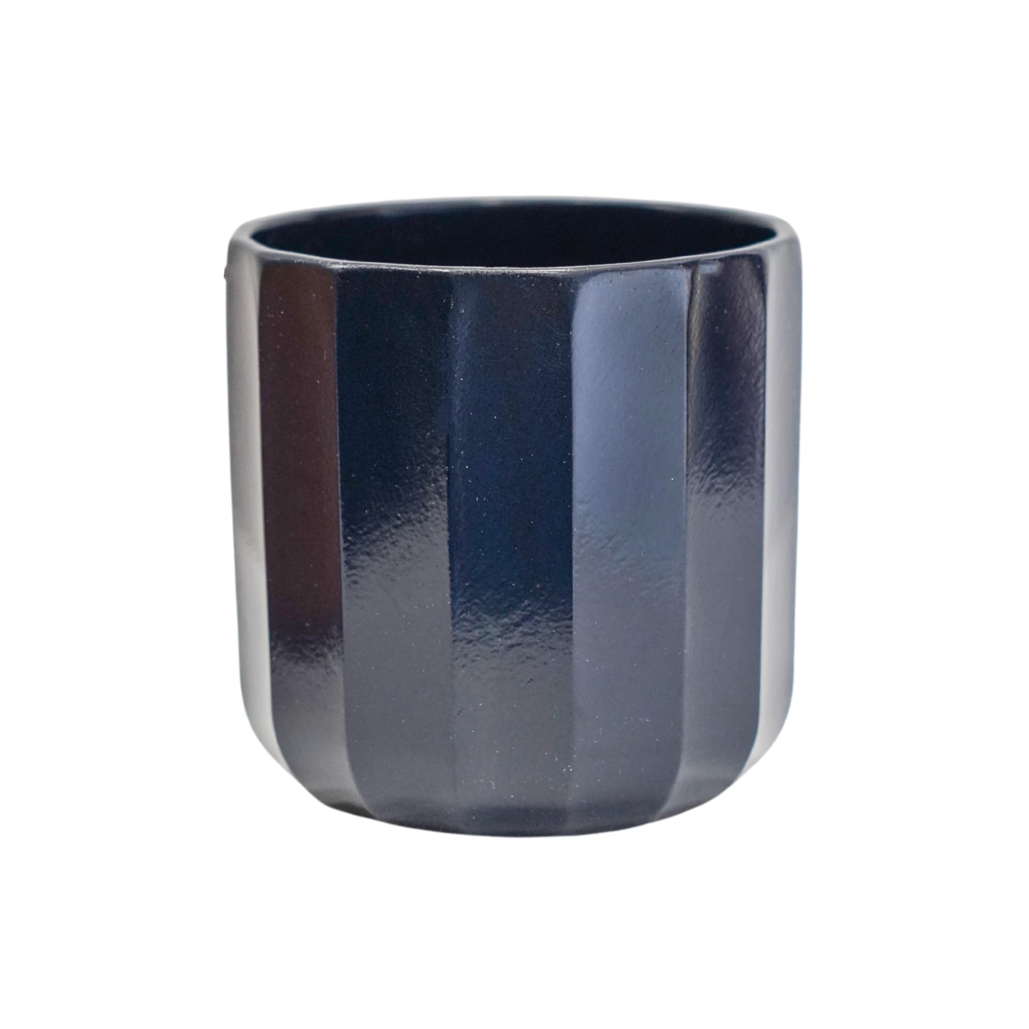 Ivyline Navy Blue Plant Pot Planter, Ceramic, Small