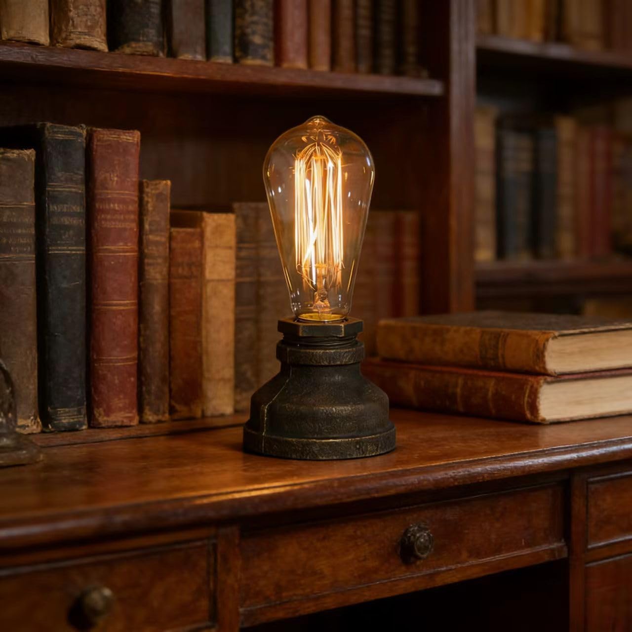 Vintage Industrial Table Lamp, Creativity Minimalist Table Lamp, Desktop Light for Bedrooms, Living Rooms, Bars, Cafes, and Offices(Bulb not Included)